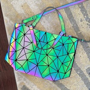 Geometric Reflective Tote Bag